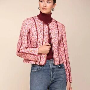 Avec Les Filles Pink Blazer with Subtle Texture